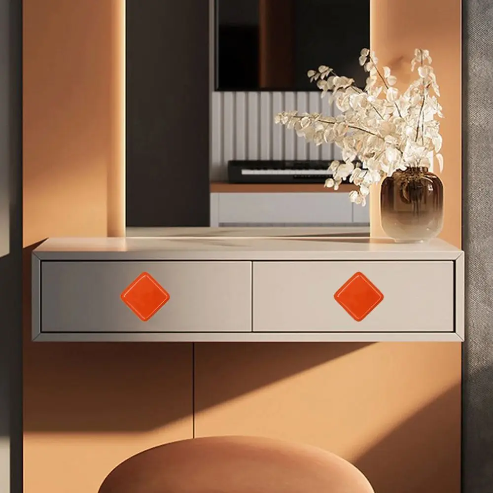 Simplicity Single Hole Colored Ceramic Knob Pull Handles Square Door Knob Ceramic Modern Cabinet Knob Furniture