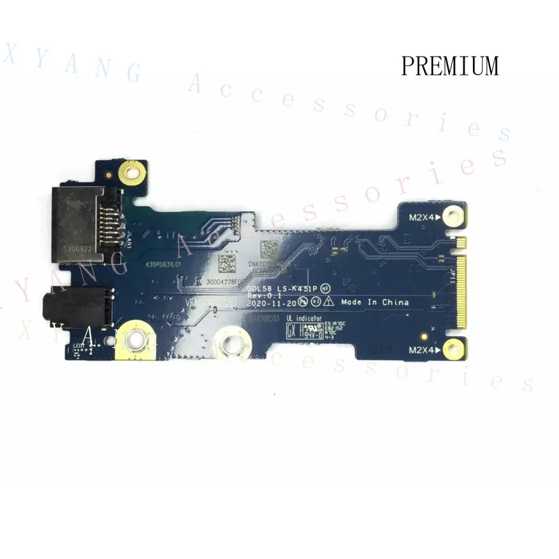 Laptop Audio LAN IO Small Board LS-K451P GDL58 Replacement For Dell G15 5511 2020 Version Notebook Audio Ethernet Daughter Board