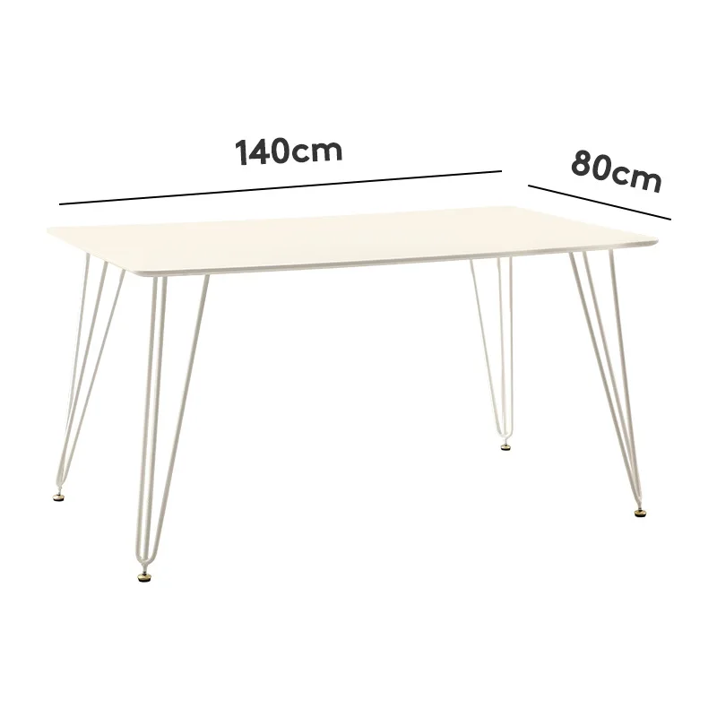 

small apartment simple Internet celebrity white dining table rectangular table modern cream style dining table and chairs