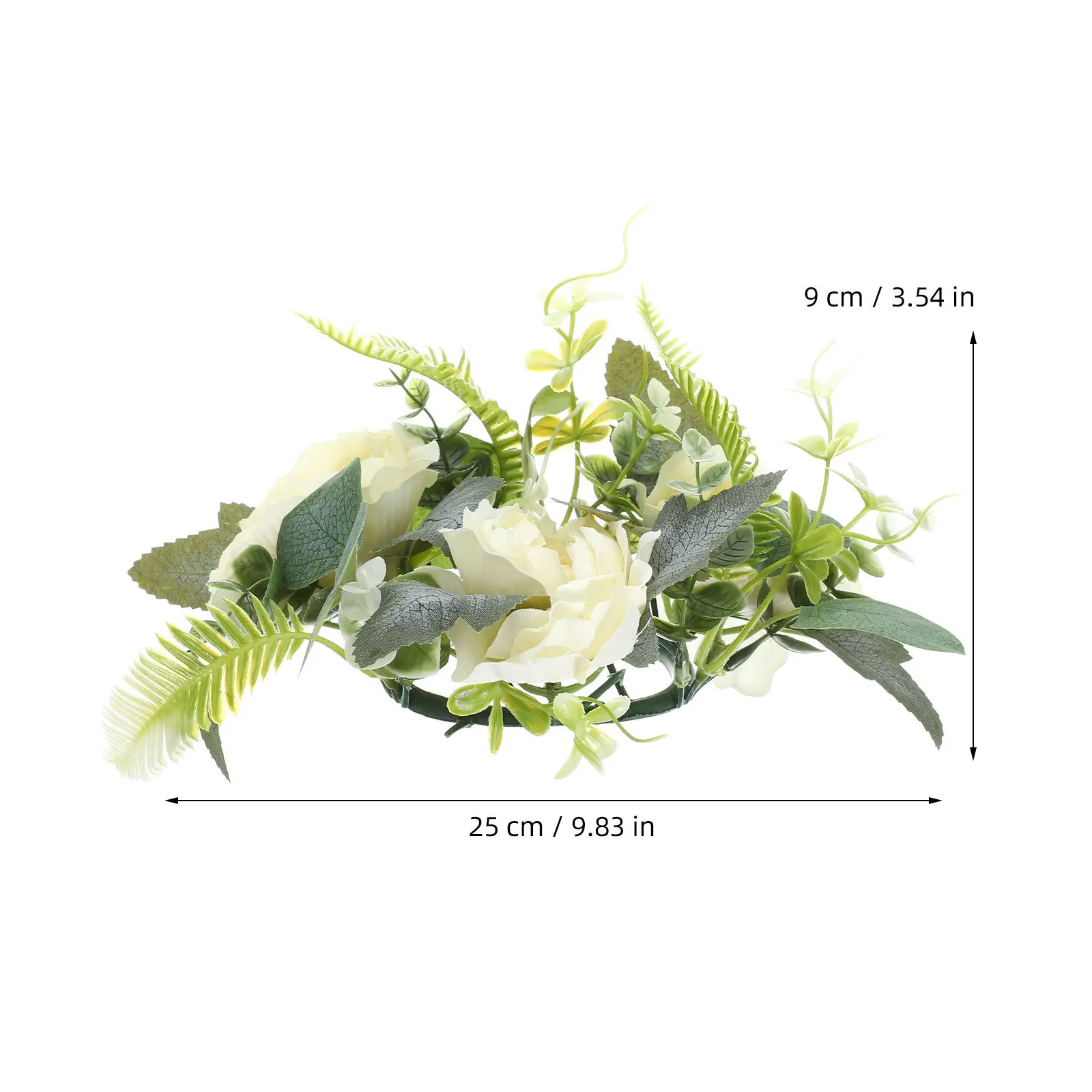 

2Pcs Simulation Rose Ring Wreath Artificial Floral Holder Wedding Table Centerpiece Home Decoration