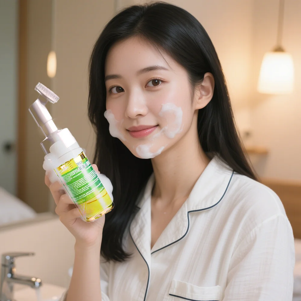 Green Tea Amino Acid Cleansing Mousse 2-in-1 Face Washing Face Cleanser Foaming Makeup Remover Facial care/cleansing products
