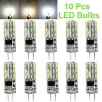10 Pcs G4 SMD3014 Led Bulb 24 LEDs 2W AC/DC 12V AC220V Saving Mini Silicone Lamp 360 Beam Angle Replace Halogen Light Chandelier