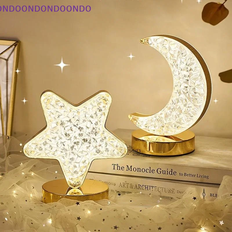 1 szt. Lampka nocna LED w kształcie gwiazdy/kwiatu 3D, sterowana dotykowo, zasilana przez USB, lampa księżycowa do dekoracji sypialni