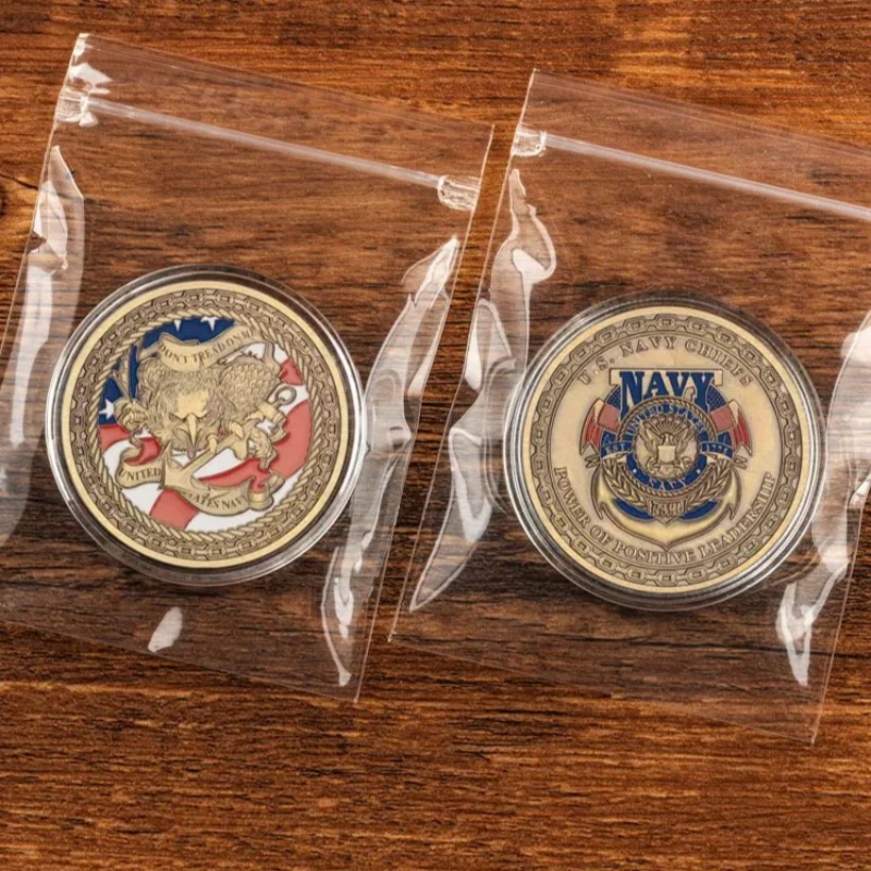 Power of Postive Leadership US Navy Chiefs Souvenir Coin Dont Tread on Me Honor Copper Plated Commemorative Coins