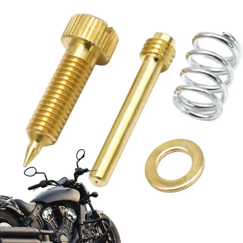 Carburetor Nozzle Motorcycle Carburetor Main Jets Slow Pilot Jets Carb Set Injector Nozzle Easy Installation Copper For Bikes
