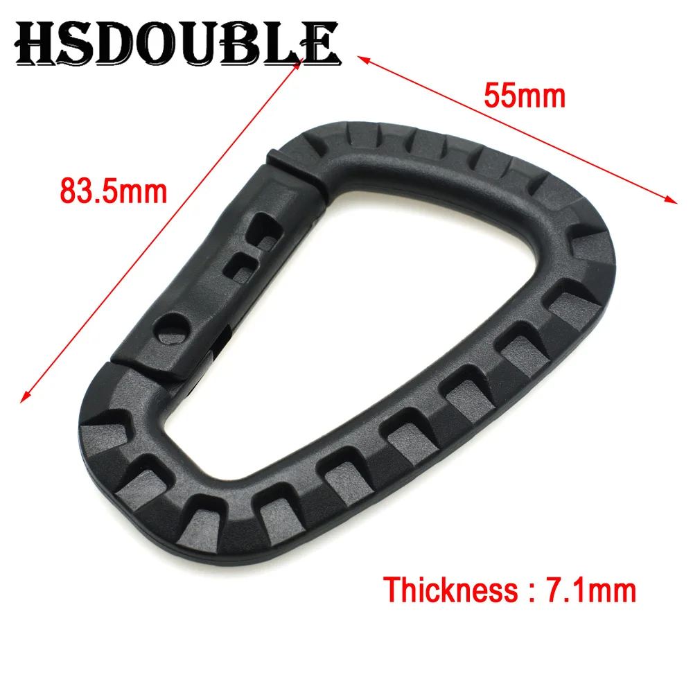 4 Pcs/Lot Carabiner Snap Hanging Hook D-Ring Spring Plastic Strong Tactical Tac Link Backpack EDC Tool Keychain