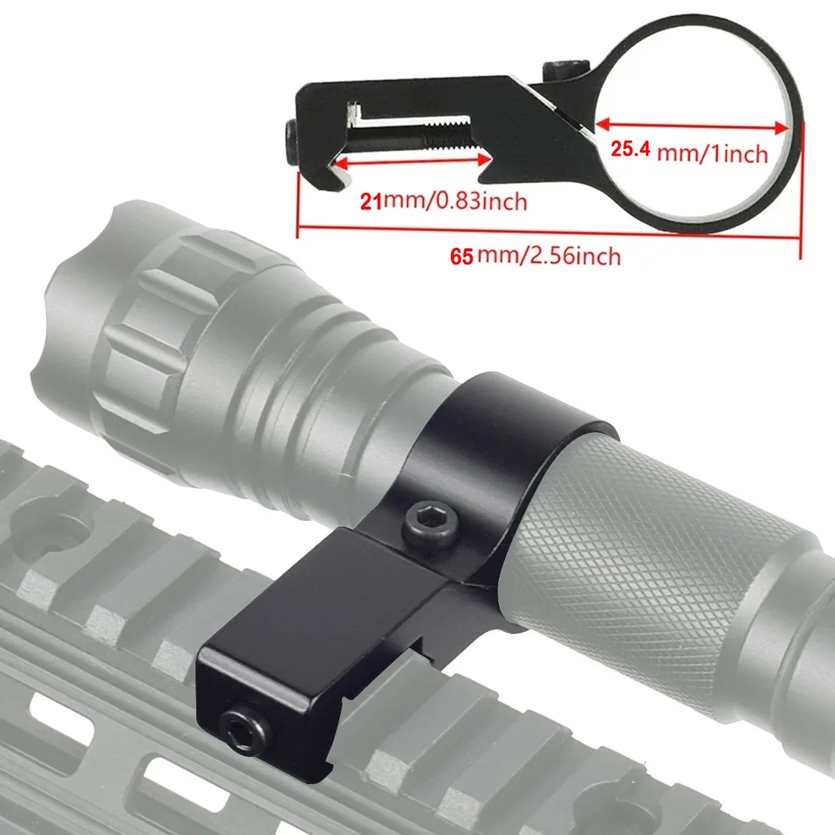 

Mount Adapter Tube Ultralight 20mm Picatinny Rail 90 Degree Offset Side 1" Ring For Laser Flashlight Hunting Gun Accessories