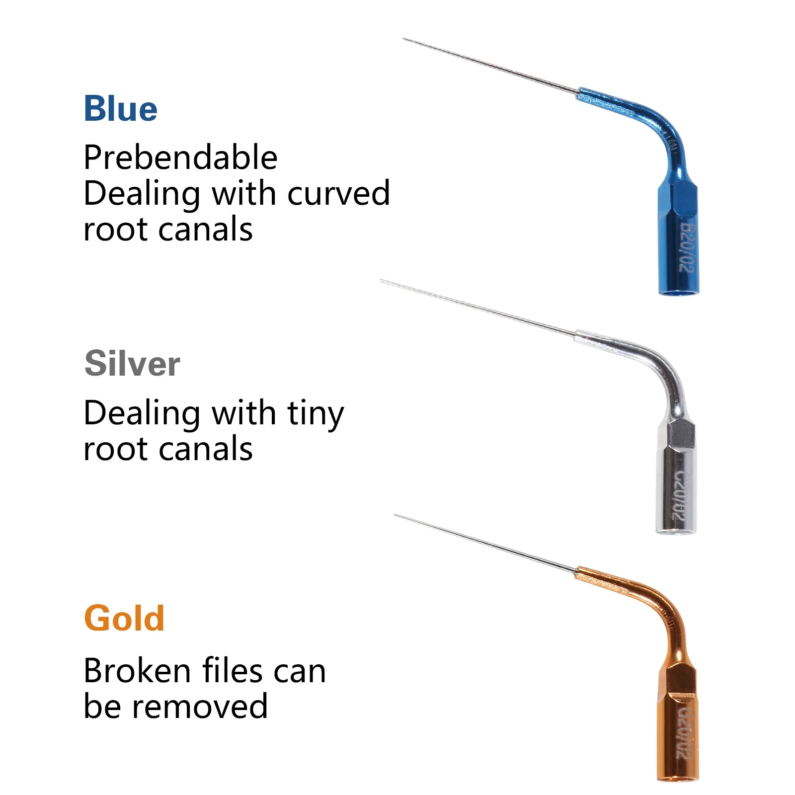 Hot Selling! den tal Endo Activator Irrigation Tips Fit LED Irrigator Ultrasonic Root Canal Handpiece 3PCS