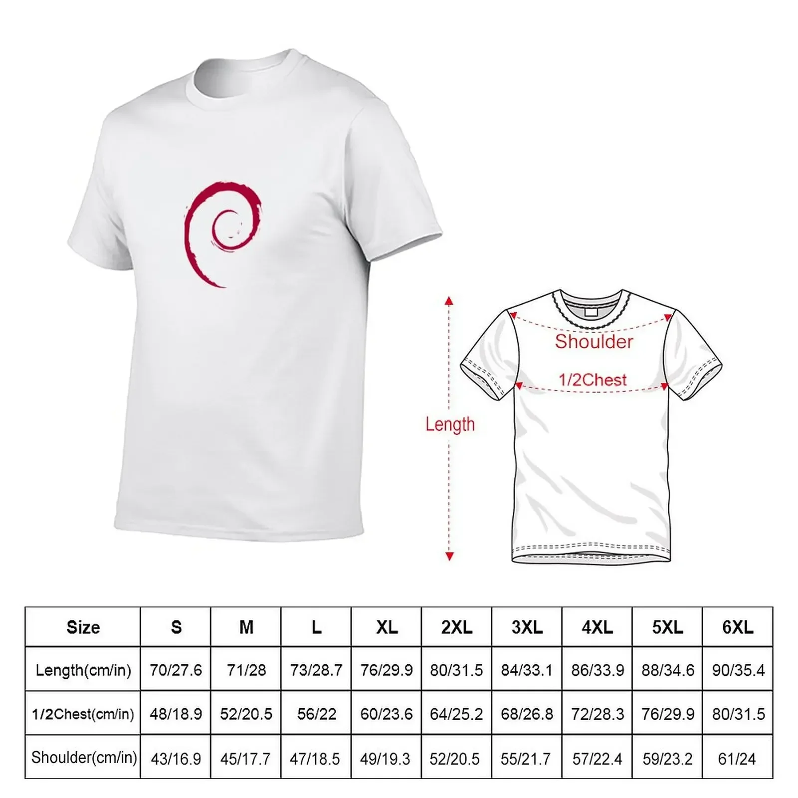 Official Logo Of Debian Spiral Swirl Linux T-Shirt hippie clothes rapper graphic tees cute clothes mens cotton t shirts