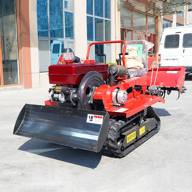 Best Selling 25-35hp Control Multifunction Ride on Chinese Mini Farm Tiller Crawler With Track for Sale