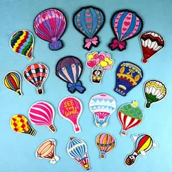 Hot Air Balloon Embroidery Iron on Patches Cartoon Airship Badge Custom Made Cloth Appliques for Children Garments Holes Patch
