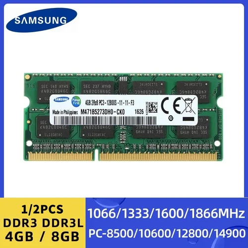 Samsung 4GB 8GB DDR3L DDR3 1066Mhz 1333Mhz 1600Mhz 1866Mhz SODIMM PC3-10600 PC3-12800 PC3-14900 Notebook RAM Ddr3l