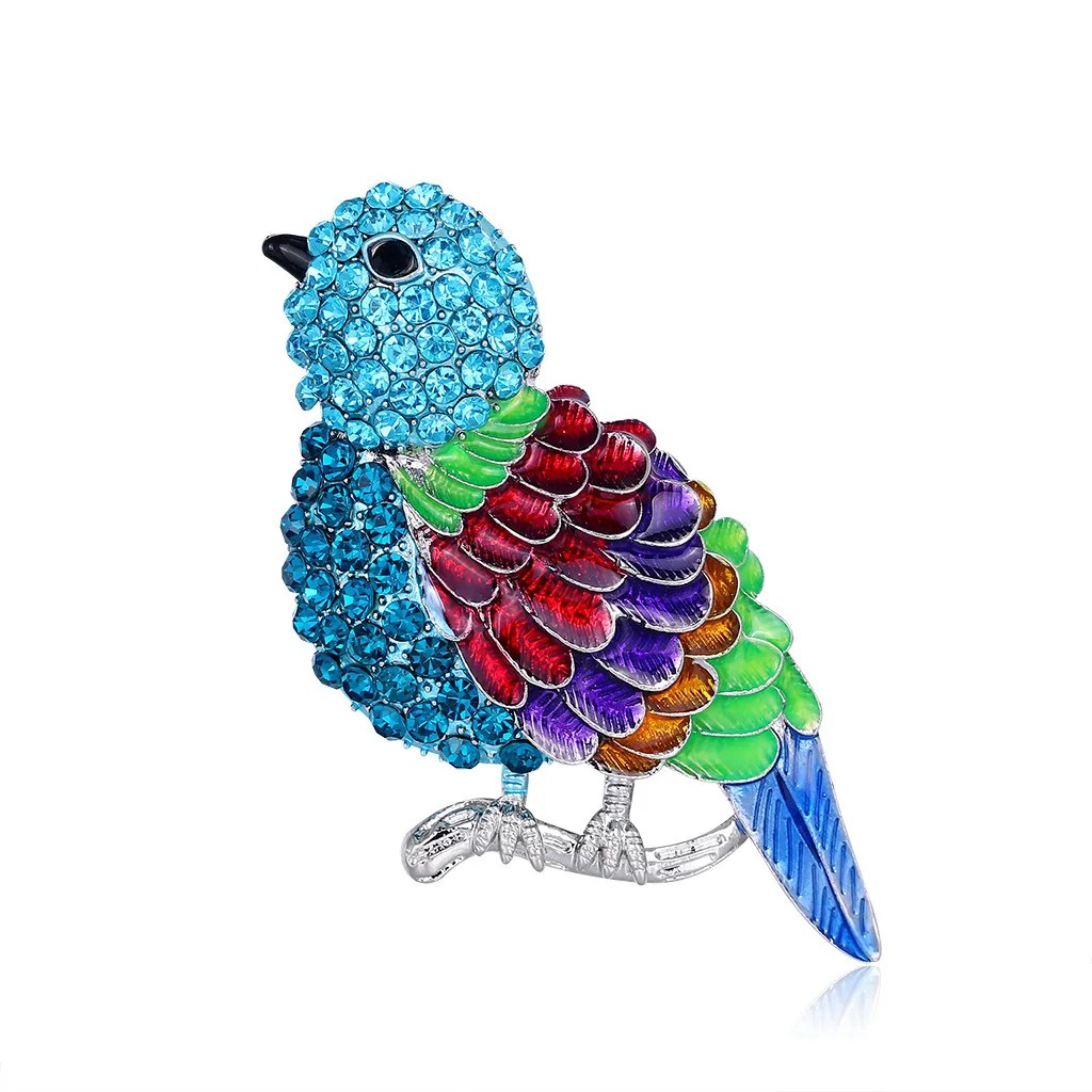 Fashion Cute Flower Wreath Small Bird Brooches For Women Animal Brooch Pins Costume Coat Corsage Suit Scarf Dress Jewelry Gift image 4