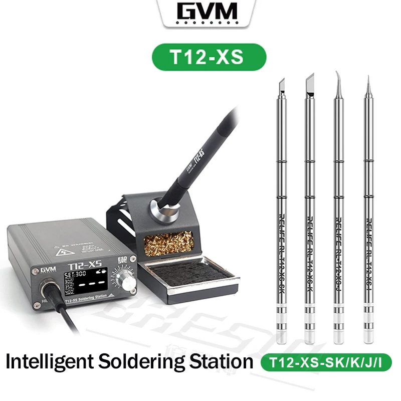 GVM T12-XS Soldering Station Digital Display Quick Heating Electronic Welding Iron T12 Soldering Iron Equipment Repair Tools