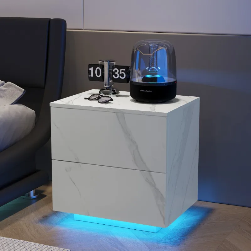 Aesthetic Nordic Modern Nightstand Lights Bedroom Storage Trendy Luxury Bedside Table Small Apartment Mesa De Noche Furniture