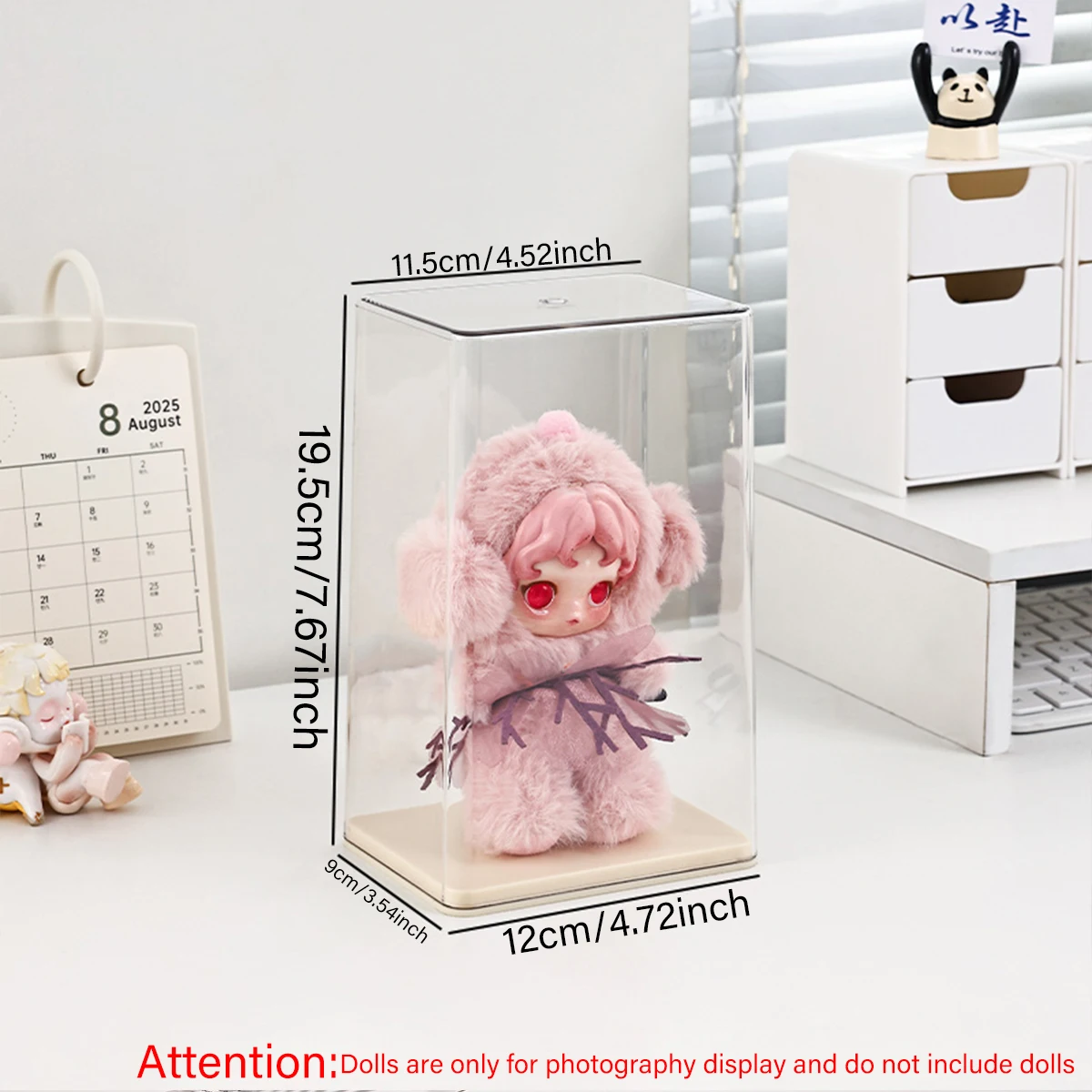1 Stück Transparente Acryl-Staubschutzbox für Labubu, Sammlerstück-Vitrine, Desktop-Organizer – Detail 5