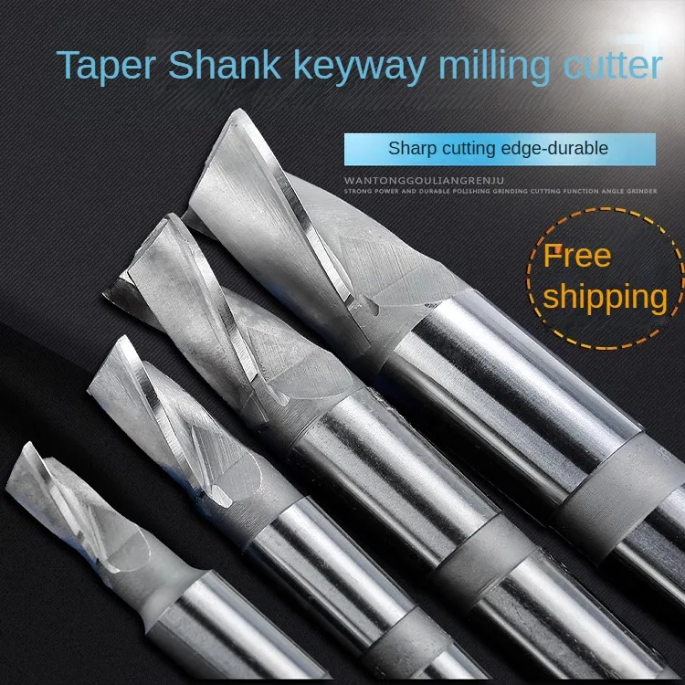 Taper shank end mill, spiral edge milling cutter, high-speed steel M2 material, Mohs taper shank 2 tooth 14 16 20 30