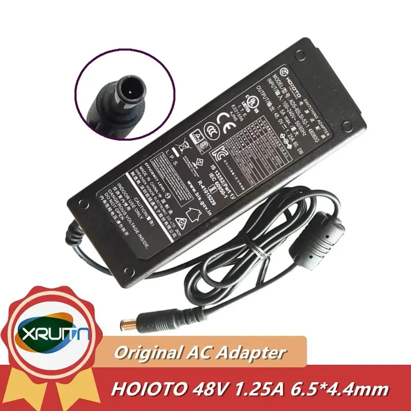 

Genuine Hoioto ADS-65LSI-52-1 Switching AC Adapter Video Camera DVR/ NVR Charger 48V 1.25A 6.5*4.4mm Power Supply