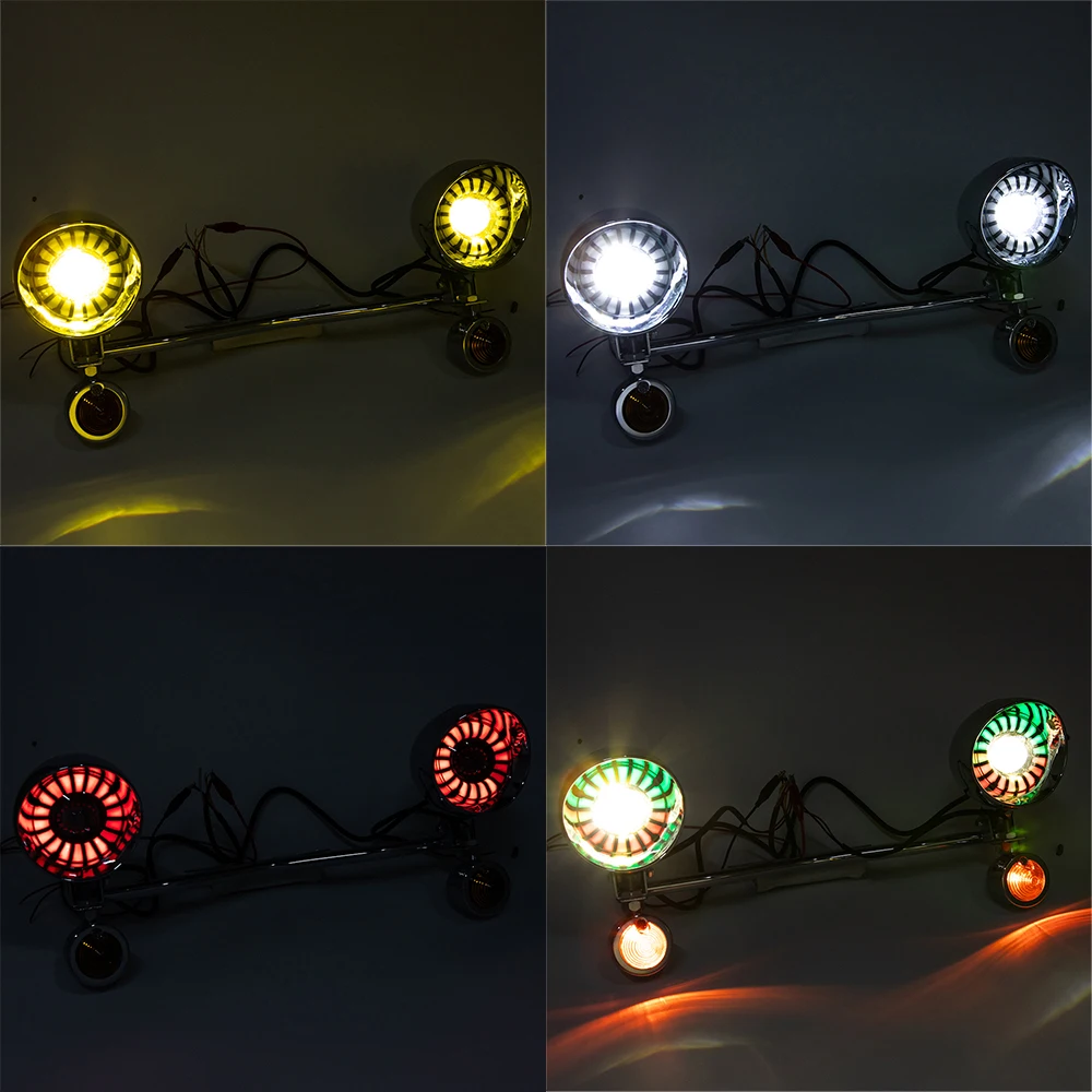 For Yamaha V-Star XVS 650 950 1100 for Suzuki Boulevard Intruder for Honda VTX VT 750 1300 Passing Lights Bar Turn Signals Set - view 6