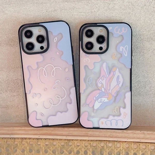 2.0 Version Acrylic Upgrade Border Fantasy Butterfly Phone Case Cover for IPhone 11 12 13 14 15 Pro Max Case for IPhone 15 Pro