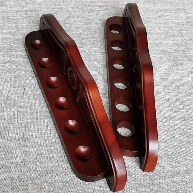 

Hot Sale 6 Cue Wall Mounted Rack Wooden Stand Pool Stick Hold Stand-Billiards Pool Cue Rack Wooden Holds Billiard Supplies