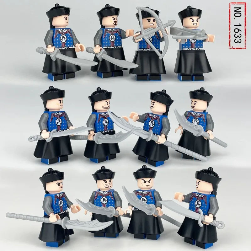 24 Qing Dynasty soldiers assembled building block toys cross-border 1633 ancient ** soldiers