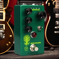 Pedal de efectos de guitarra amplificador de pantalla verde/booster de overdrive/overdrive interruptor de 4 modos y controles de nivel/tono/drive compactos