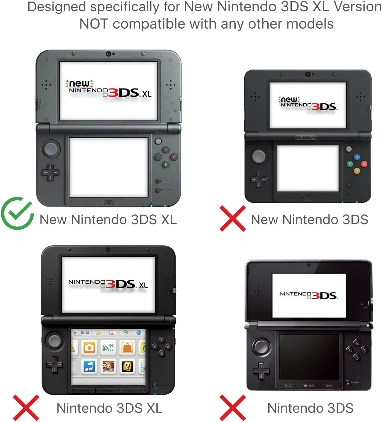 Ergonomic 3DS XL Hand Grip with Kickstand, Anti-Slip Protective Cover for Nintendo New 3DS XL & New 3DS Handheld Console view 2