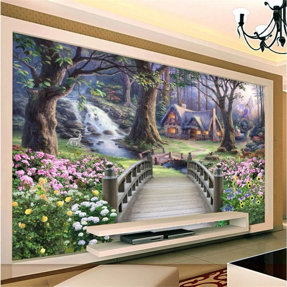 

custom papel de parede 3d deer Painting wallpaper for walls 3 d photo mural wall papers home decor TV background living room