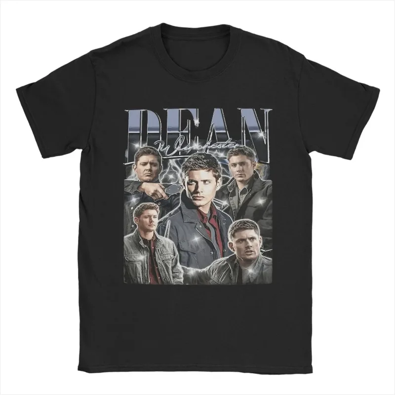 Men's Dean Winchester 'Evil Power' T-shirt, Pure Cotton Top, Seasonal New Item, Suitable for Both Men and Women, Casual T-shirt