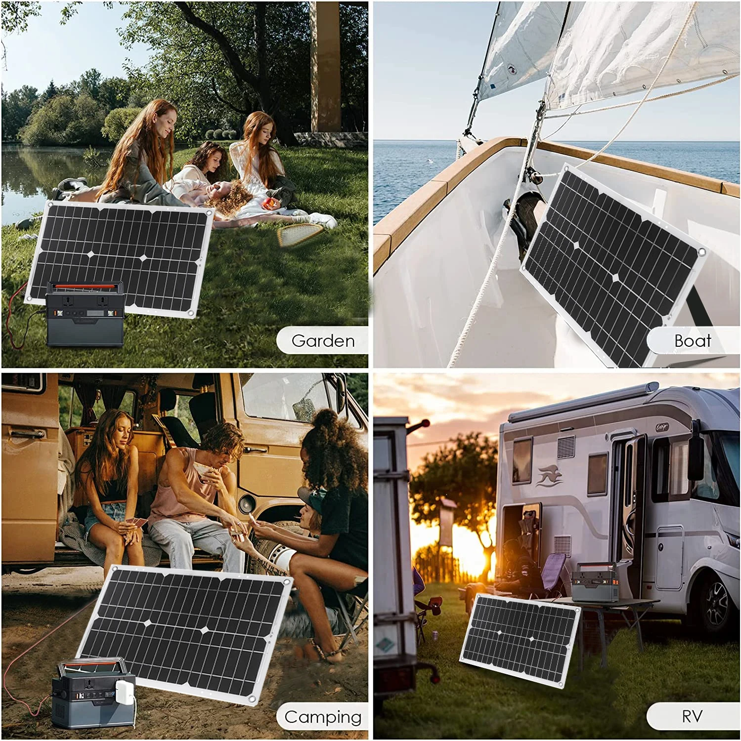 Imagem -04 - Painel Solar de Acampamento ao ar Livre Portátil Carregamento Inteligente e Descarregamento Bateria Aplicável 12v 300w 18v