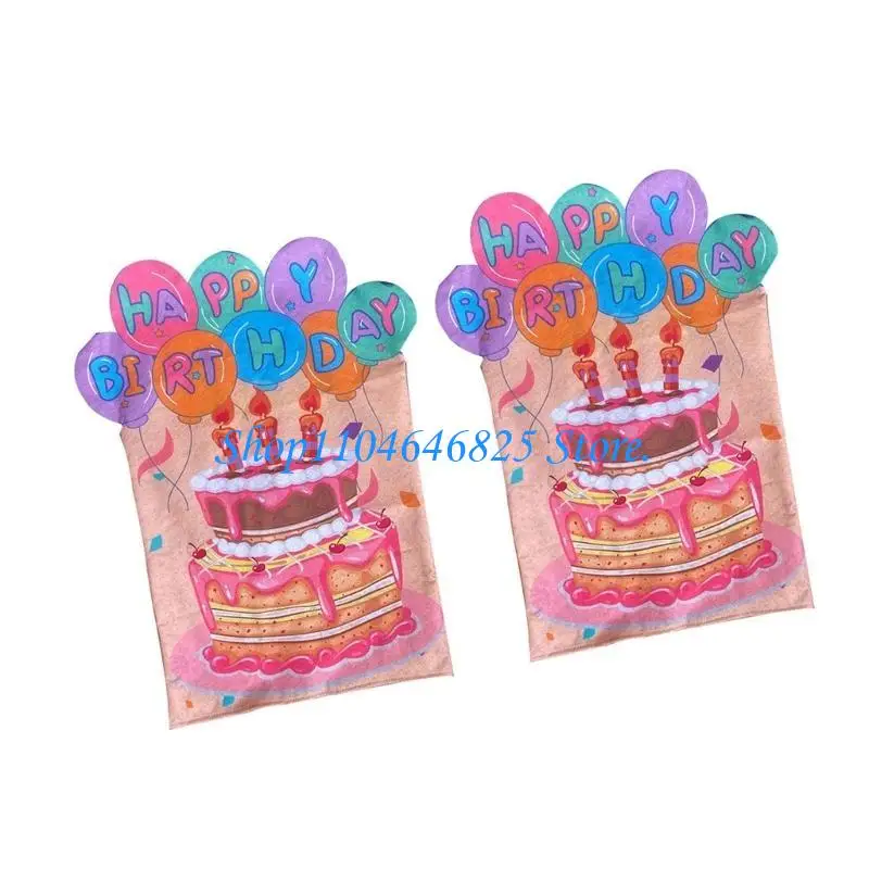 Pack Of 2 Happy Birthday Decorative Chair Back Covers Chair Slipcover For Home And Classroom Celebrations