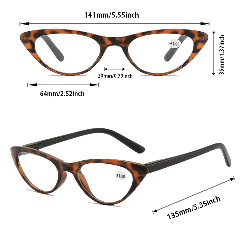 3 قطع الأزياء القط العين نظارات للقراءة الرجعية ليوبارد مكافحة نظارات الضوء الأزرق جودة عالية دائم طول النظر الشيخوخي نظارات شحن مجاني