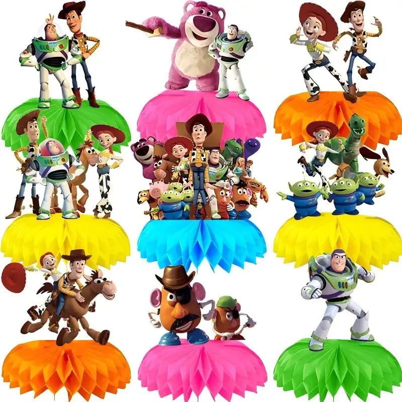Toy Story 5 Honeycomb Centerpieces Woody Buzz Lightyear Lilypad Table Toppers for Birthday Party Supplies Desktop Ornaments Gift view 5
