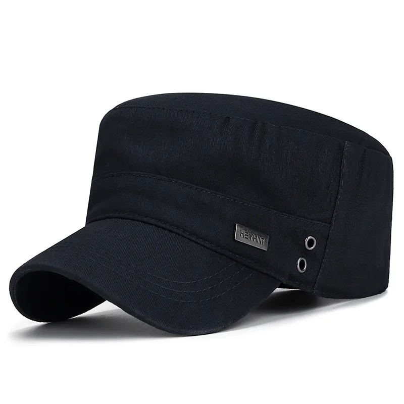 Breathable Simple Flat Top Hat Solid Grandpa Hat Cadet Hat Men Fishing Cap Elderly Hat Adjustable Baseball Cap Sunscrean
