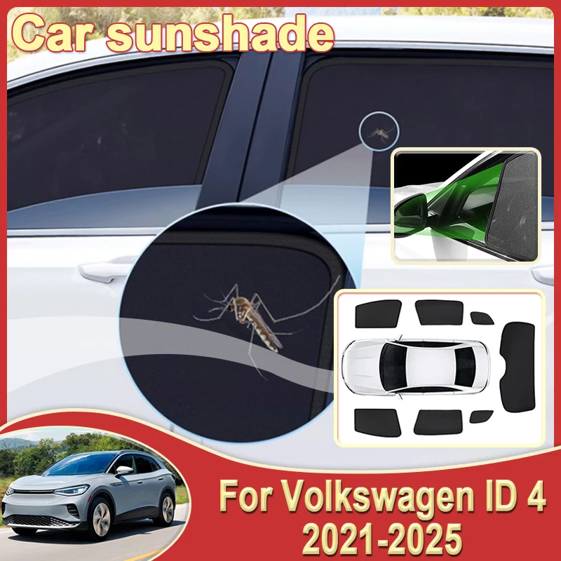 

Car Mesh Sun Shades For Volkswagen VW ID 4 Accessories 2021 2022-2025 Auto Window Sun Visor Windshield Covers Sunshades Bodykits