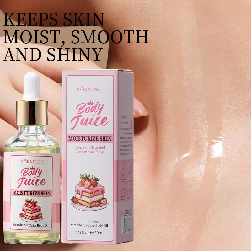 Strawberry Cake Body Massage Oil 50ml Moisturizing Nourishing Refreshing Non-sticky Smooth Soft Skin Daily Body Care Oil
