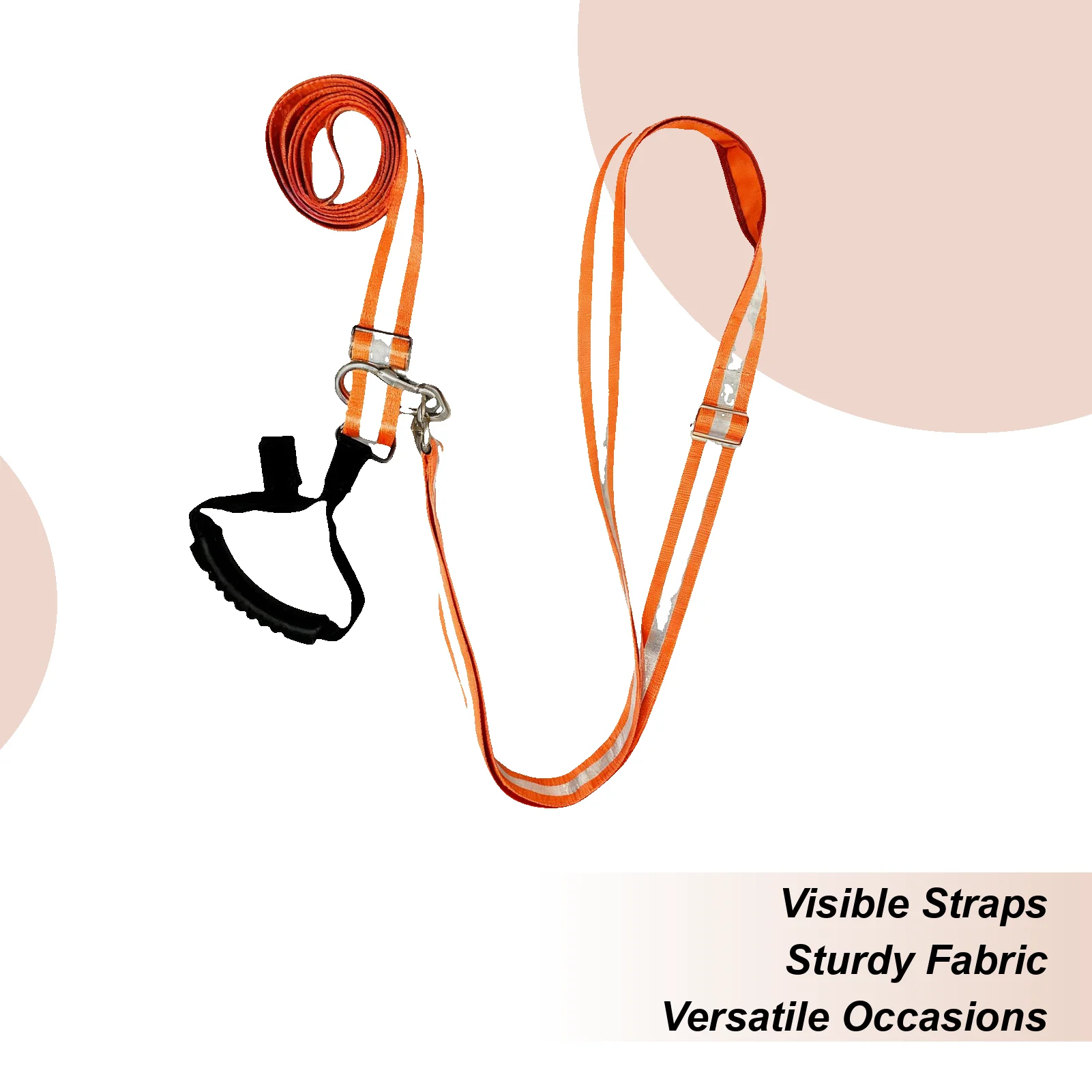 Deer Hunting Drag Harness Heavy-Duty Game Puller with Reflective Strips Hands-Free Orange Safety Gear for Transporting Game