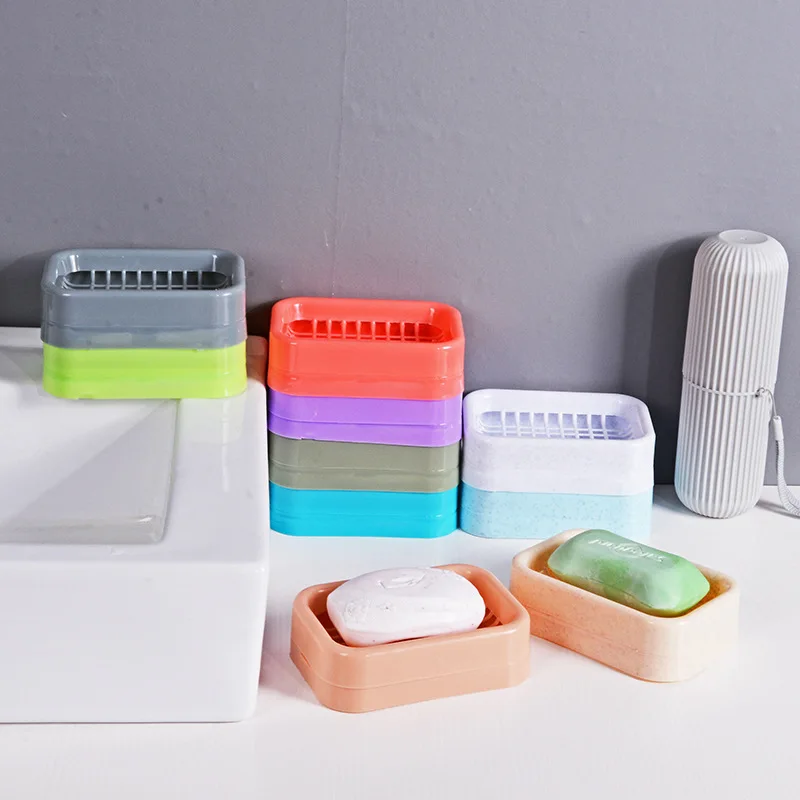 1pc Mesh Soap Dish Double-Layer Drainable Soap Dish Sponge Holder No Water Pooling Plastic Suitable for Kitchen Bathroom