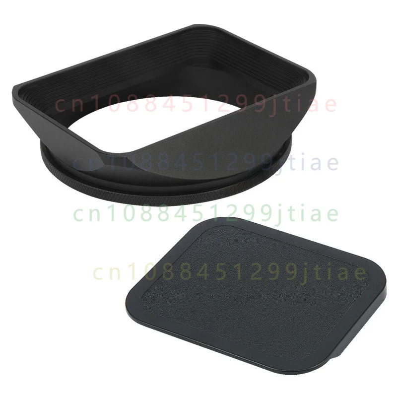 Rectangle Rectangular Metal Screw-in Lens Hood with Cap for 77mm Lens Filter