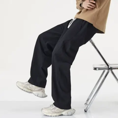 Mode Herr Casual Arbetskläder Enfärgade Byxor Stora Storlekar Slitstarka Raka Vida Benbyxor Utomhus Bekväma Höst Cargobyxor 10 best sales plus size techkläder - №6