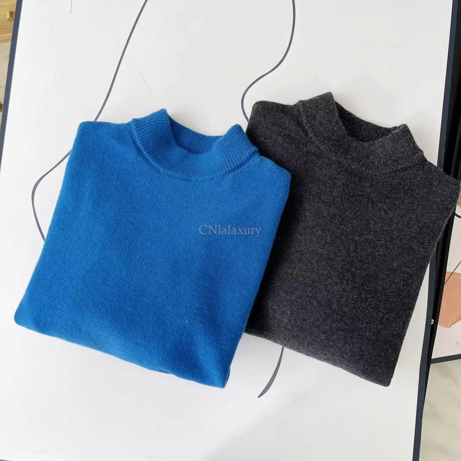 CNlalaxury 2024 Autumn Winter Women New Solid Color Simplicity Loose Raglan Sleeve Knit Leisure Loose Jumper Sweater Chic Tops