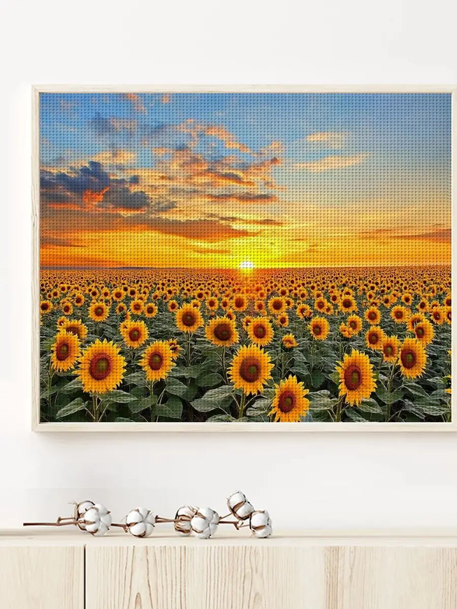 1 Stück 40X50CM/15,74*19,7 Zoll Blumen-Stickmuster Kreuzstich-Set DIY-Set 11CT/14CT DIY-Stickset DIY-Kreuzstich-Set – Detail 1