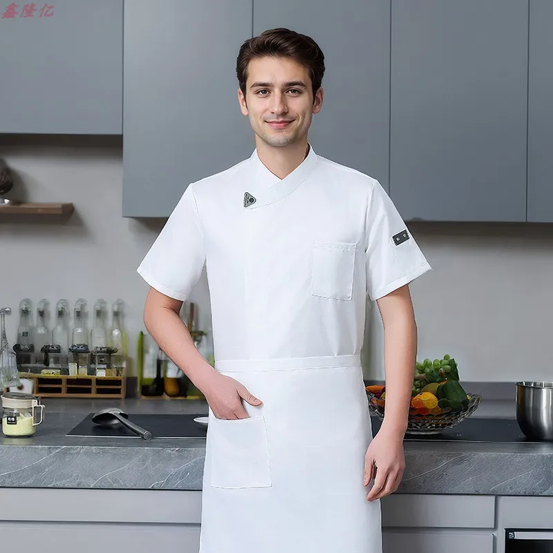 Veste de Chef d'été en maille fine et respirante, vêtements de travail pour hôtel, Restaurant, cuisine, pâtisserie, Chef Steakhouse, uniforme à manches courtes