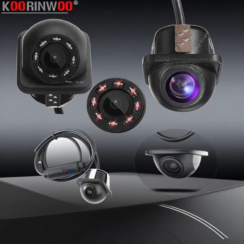 Koorinwoo Car Rearviewing Cameras Wide Angle Dynamic Trajectory Moving Line IR Light Night Vision Backup Cam Parking Accessories