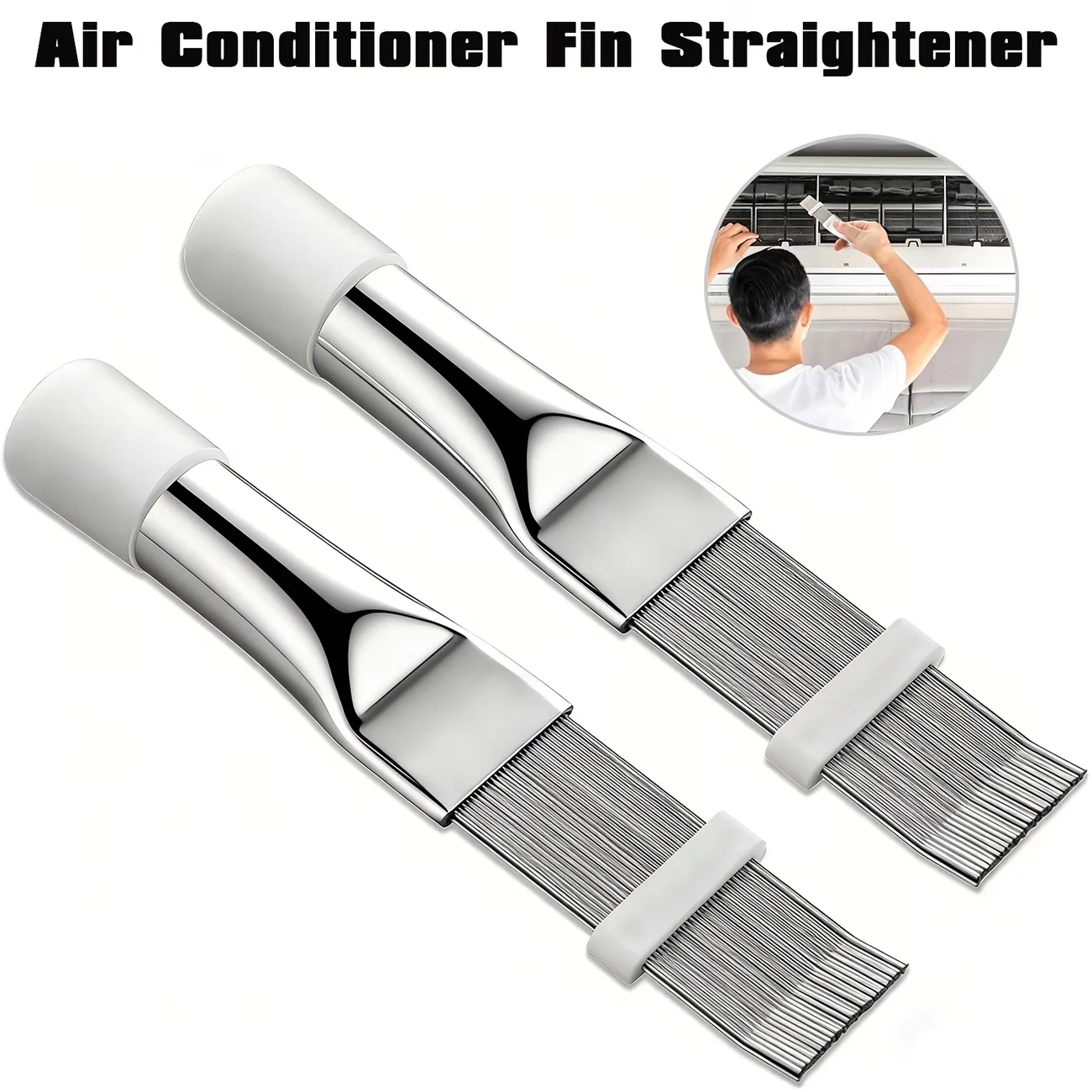 1pc Air Conditioner Fin Straightener Comb, Coil Cleaner Brush, Multifunctional Repair Tool for AC Refrigerator Condenser