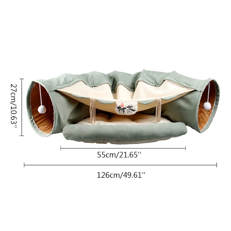 Collapsible Tunnel Tube Pet for Cat for Play Tunnel Large Durable Hideaway for Ferret Sugar Glider Rabbit