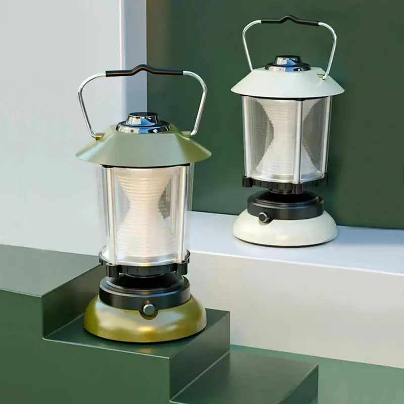 

Rechargeable Camping Lantern Outdoor Vintage LED Tent Light Battery Operated Decorative Lantern With Handle Portable Lanterns