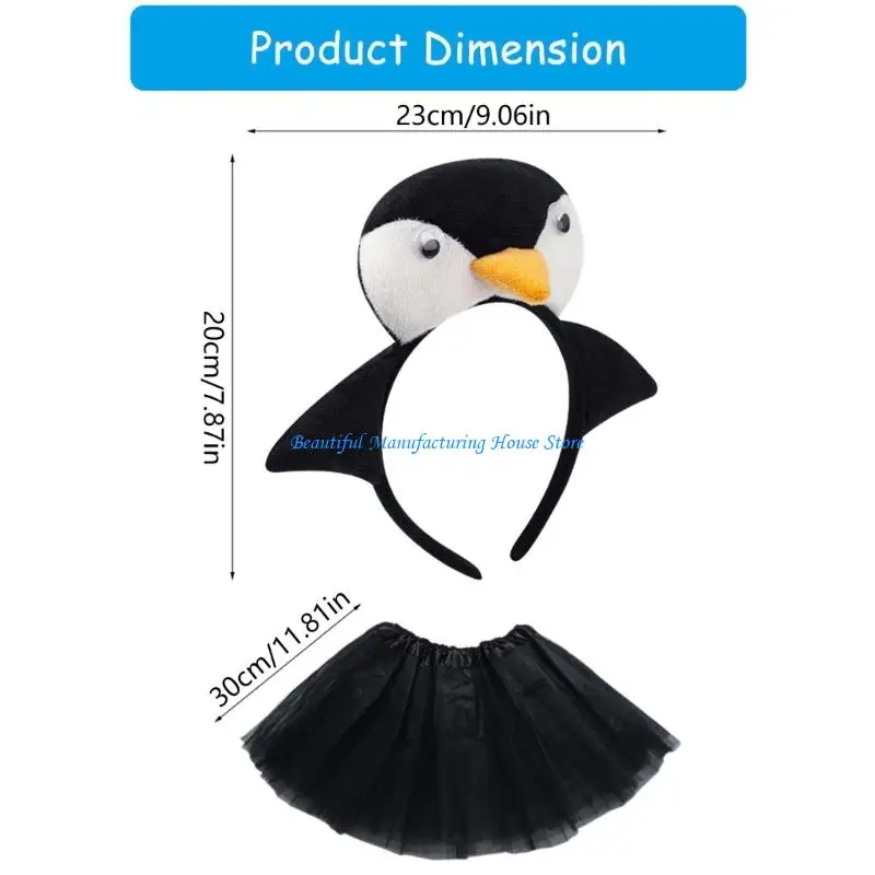 E56A Trang phục chim cánh cụt Halloween cho trẻ Phụ kiện trang phục động vật