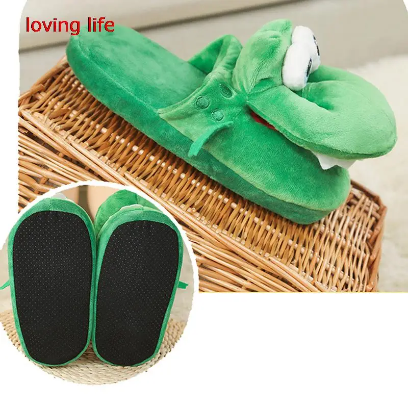 الكرتون التمساح القطن النعال مع تتحرك الفم مضحك المنزل القطن أحذية الشتاء المشي الدافئة عيد الميلاد هدية للرجال النساء #6